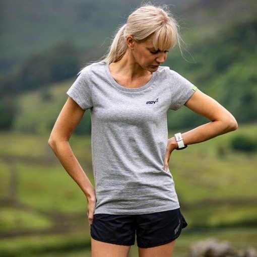 Organic Cotton T-Shirt ''Obsessed'' Women's Inov-8 Light Grey Organic Cotton T-Shirt ''Obsessed'' Women's Inov-8 Light Grey